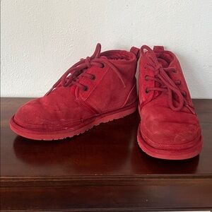 UGG Nuemel Boots in Samba Red Suede Chuka Booties Size 8